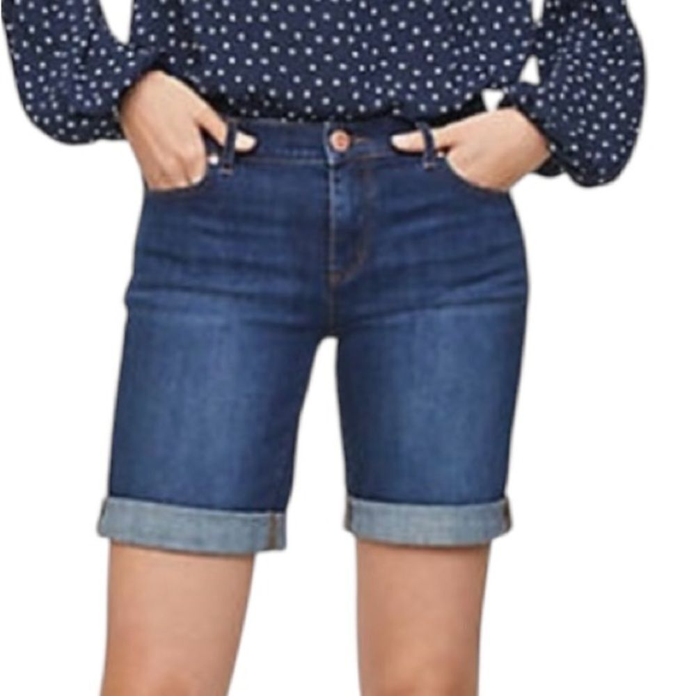 LOFT Denim Dark Wash Bermuda Shorts Size 26 New with tags